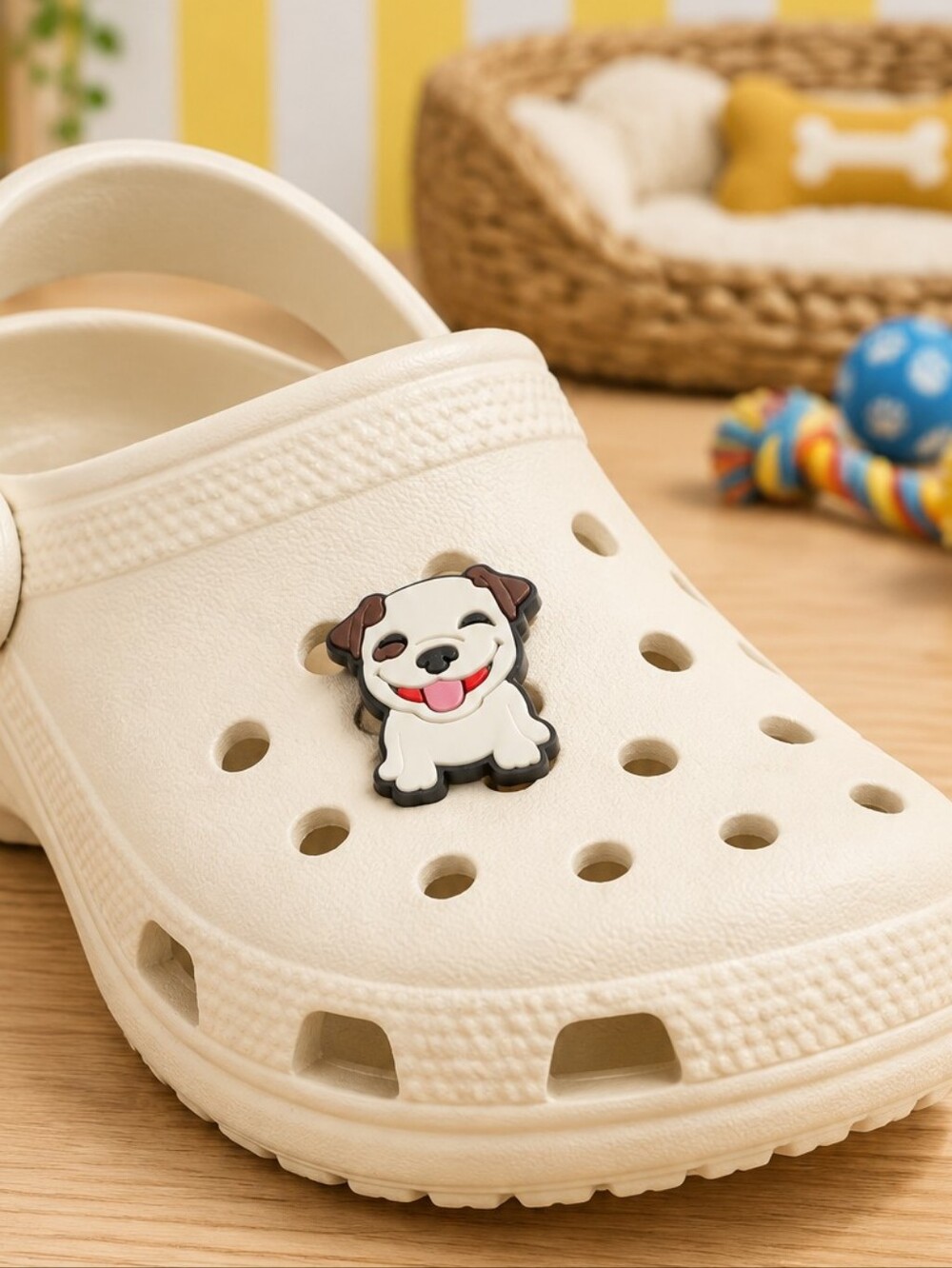 White Pit Bull Dog Croc Shoe Charm Happy Puppy Staffy Jibbitz Style Puppy Owner